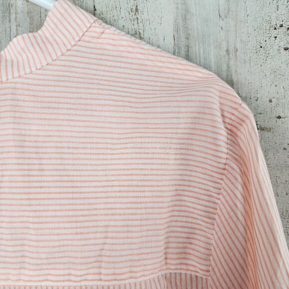 Cato Long Sleeve Striped Gauze Top Pink Size Large - Picture 9 of 10